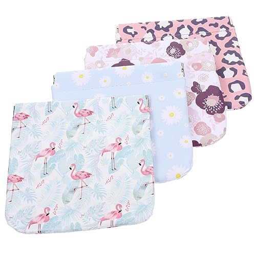 SOLUSTRE 4stücke Mini Kosmetiktasche Ohne Reißverschluss Mit Magnetknopf Für Damen Tragbarer Lippenstifthalter Als Make-up Tasche Geeignet Für Schlüssel Münzen Und Lippenstift von SOLUSTRE