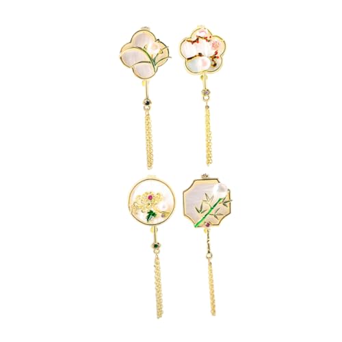 SOLUSTRE 4 Stück Perlenbrosche Blumenbrosche Schalbrosche Brosche Schmuck Broschennadel Dame Brosche Broschen für Frauen Broschen für Kleidung elegante Retro-Brosche Zinklegierung von SOLUSTRE