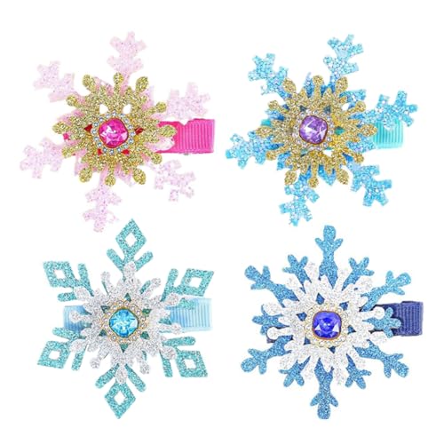 SOLUSTRE 4stücke Teiliges Set Weihnachts-haarspangen Mit Schneeflocken Und Strass Für Mädchen Süße Haaraccessoires Haarklammern Für Festliche Anlässe Und Alltagslooks von SOLUSTRE