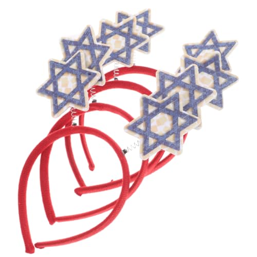 SOLUSTRE 4stücke Haarreifen Mit Sternenmotiv Für Fotos Sechseckige Sterne Haarreif Mit Kamm Für Partys Unabhängigkeitstag Chanukka-dekorationen von SOLUSTRE