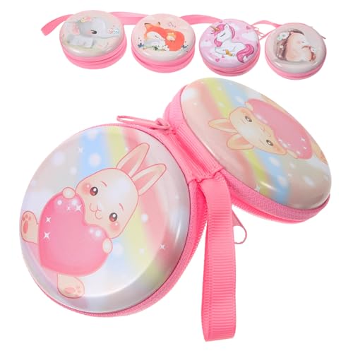 SOLUSTRE 5 Stück Münzgeldbörse für den Schlüsselbund aufbewahrungssack aufbewahrungstüten Ornamente spannverschluss dekoartikel ösenplatte runde Geldbörse abgerundete Münztasche Eisenblech von SOLUSTRE