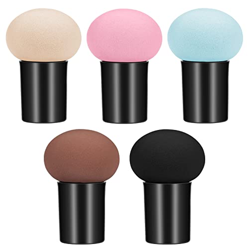 SOLUSTRE 5st Pilzkopf-puff Mischen Mischschwämme Für Make-up Foundation-schwämme Kissen-grundlage -make-up-schwamm Mit Griff Beauty-kosmetik-puff Kissenpuff Schwamm Applikator Bilden von SOLUSTRE