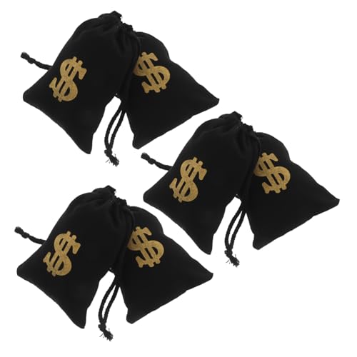 SOLUSTRE 6 Stück Dollarzeichen Stoffbeutel Schmuck Münzen Kordelzugbeutel Kleine Stoffbeutel Mit Kordelzug Geschenkbeutel Mit Kordelzug Hochzeitsfeier Gastgeschenke Münzbeutel von SOLUSTRE