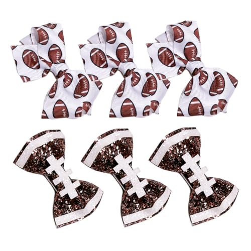 SOLUSTRE 6 Stück Fußballbögen Für Mädchen Fußball-kleinkind-mädchen-outfit Fußballhaarclip Fußball-haarschleifen Für Mädchen Kugel-haarschleifen Geripptes Gurtband SOLUSTRE 6 Stück Fußballbögen Für Mädchen Fußball-kleinkind-mädchen-outfit Fußballhaarclip Fußball-haarschleifen Für Mädchen Kugel-haarschleifen Geripptes Gurtband von SOLUSTRE