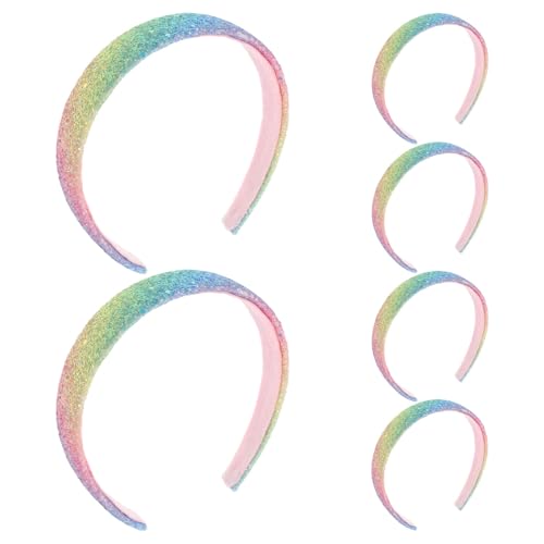 SOLUSTRE 6 Stück Pailletten-Stirnband, funkelnde, breite Haarbänder für Mädchen für Frauen, glitzernd, modisch, schillernde Stirnbänder, Haar-Accessoires, Outfits für Partys von SOLUSTRE