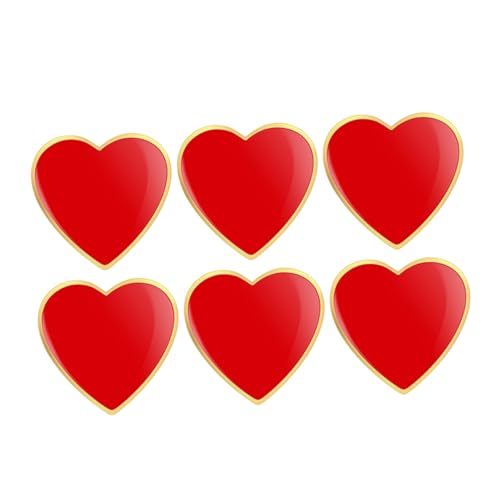 SOLUSTRE 6 Stück Teiliges Herz Brosche Liebe Herz Anstecknadel Emaille Corsage Pin Metall Schmuck für Kleidung Hüte Rucksäcke Jacken DIY Zubehör für Hochzeiten und Valentinstag von SOLUSTRE