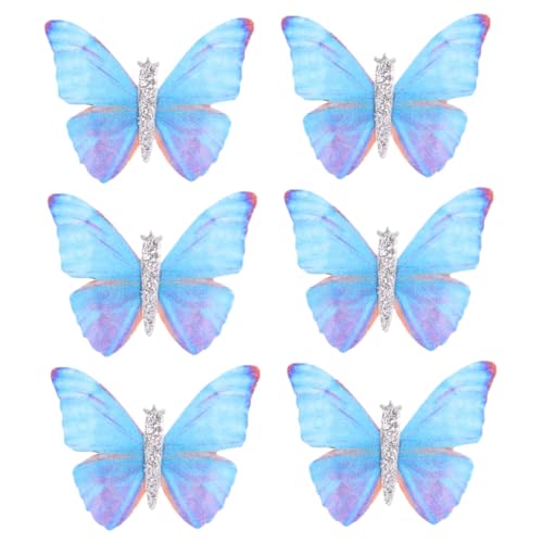 SOLUSTRE 6 Stück Teiliges Schmetterling Haarklammern Blau Niedliche Mädchen Haarspangen Vielseitige Haarschmuck Clips für Alltag Party Hochzeit und Festliche Anlässe von SOLUSTRE