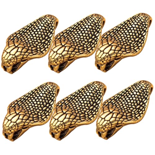 SOLUSTRE 6 Stück Teiliges Vintage Messing Schlangenanhänger Dekorative Schlüsselring Anhänger Langlebiges DIY Schmuck Zubehör mit Feiner Verarbeitung und Retro Design von SOLUSTRE