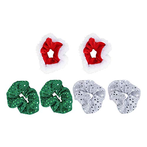 SOLUSTRE 6stücke Teiliges Weihnachts-haarbänder Mit Pailletten Elastische Haargummis Für Und Mädchen Für Festliche Anlässe Und Alltag von SOLUSTRE