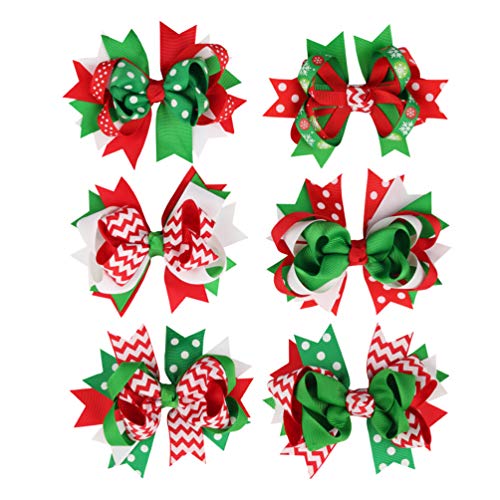 SOLUSTRE 6 Stück Weihnachts-Bowknot-Haarnadel Modische Haarspange Haarschmuck Für Kinder Und ädchen von SOLUSTRE