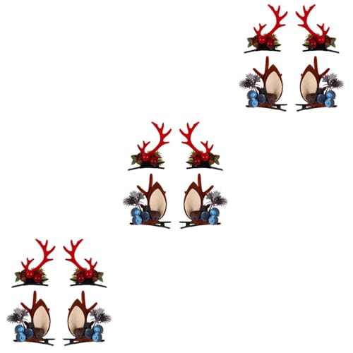 SOLUSTRE 6paare Weihnachts Haarspangen Mit Rentiergeweih Adorable Antlers Haarschmuck Für Festlichkeiten Und Fotografie Für Damen Und Mädchen von SOLUSTRE