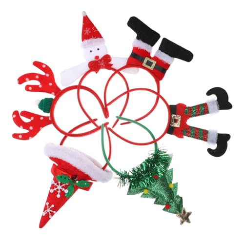 SOLUSTRE 6stücke Weihnachtsstirnband Für Damen Weihnachtsbaum Und Rentier-haarreifen Partyzubehör Für Festliche Feiern Bezauberndes Haarband Aus Festlichen Materialien von SOLUSTRE
