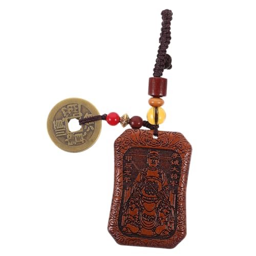 SOLUSTRE Taisui-anhänger Aus Leichtem Holzmaterial Exquisiter Verarbeitung Chinesisches Amulett-ornament Zum Aufhängen Am Rucksack Oder Schlüsselanhänger Einzigartiges Design Mit von SOLUSTRE
