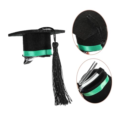 SOLUSTRE Doktorhut Haarnadel promoviert Miniatur Meister Absolvent Kappe Figur Blau dein Haarbarrettes Haarschmuck für Damen Clips für Haare kleine Haarspangen Mini-Hut-Haarnadel Eisen Grün von SOLUSTRE