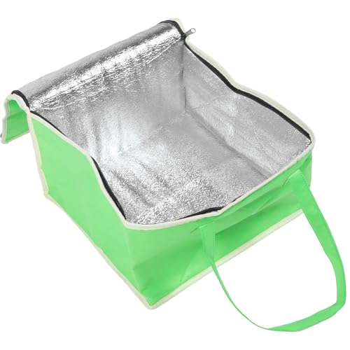 SOLUSTRE Isolierte Tasche Mit Reißverschluss Cooler Einkaufstasche Kühltaschen Für Die Von Speisen Wärmedämmbeutel Pizza-lieferbeutel Tasche Zum Mitnehmen Falten Einkaufen Stoff von SOLUSTRE