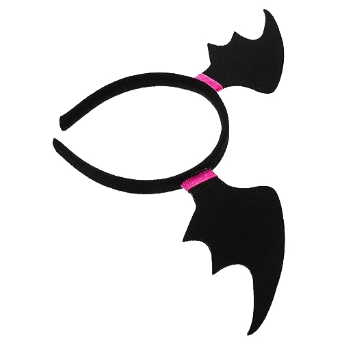 SOLUSTRE Fledermausflügel-Stirnband Halloween-Stirnband Stoff-Haarband Fledermaus-Verkleidung Mit Flügeln Haarband Haarreifen Haar-Accessoire Für Erwachsene Halloween Karneval Maskerade von SOLUSTRE