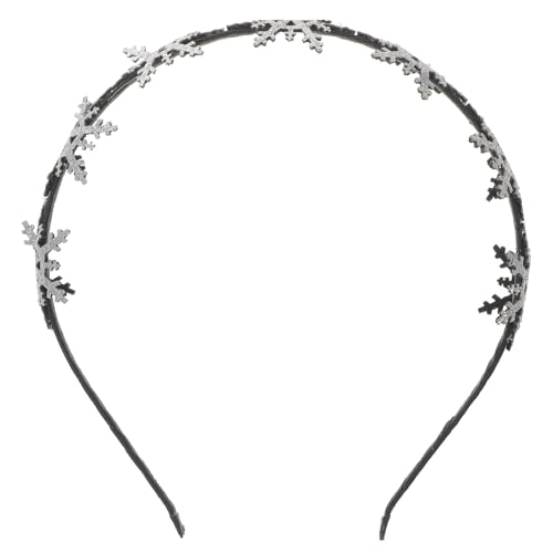 SOLUSTRE Glitzernde Schneeflocken Haarreifen Für Mädchen Weihnachts-haarbänder Headdress Party Zubehör Silber Für Kostümpartys Und Festliche Anlässe von SOLUSTRE