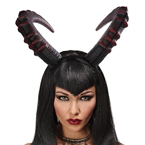 SOLUSTRE Halloween Dämon Hörner Stirnband OX Horn Gothic Steampunk Teufel Bull Hörner Kopfschmuck für Frauen Männer Mädchen Party Dekoration Cosplay Kostüm Verwenden von SOLUSTRE