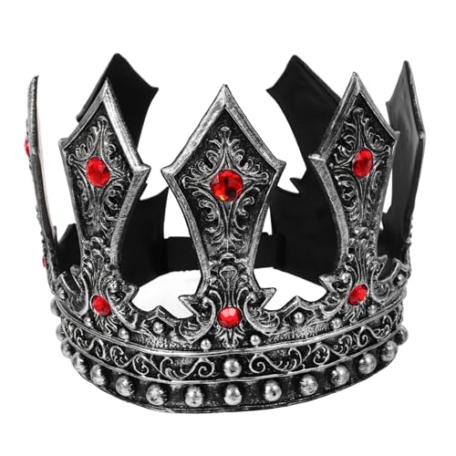 SOLUSTRE Königskrone Für Erwachsene Verstellbarer Riemen Kopfschmuck Aus Rp-material Mittelalterliches Design Geeignet Für Partys Halloween Theater Und Cosplay von SOLUSTRE
