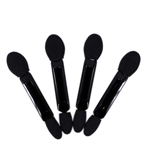 SOLUSTRE Lidschatten Applikatoren Lidschatten Pinsel Schwamm Applikator Einweg Lidschatten Pinsel Lidschatten Schwamm Pinsel Augen Make-Up Applikatoren (Schwarz) von SOLUSTRE