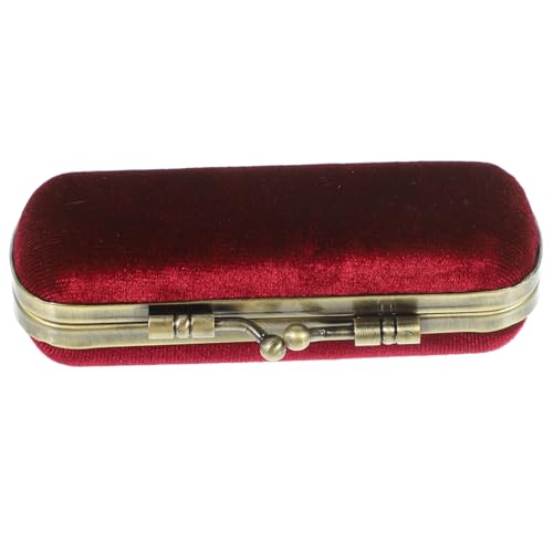 SOLUSTRE Lippenstiftbox Für Damen Lippenstifthalter Im Taschenformat Lippenstift-aufbewahrungsbox Lippenbalsam-Organizer Retro-lippenstiftetui Damen Geldbörse Flanell Koffer Bilden Fräulein von SOLUSTRE