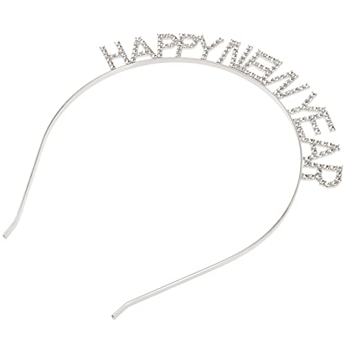 SOLUSTRE Neujahr Haarband Mit Strass Party Accessoire Für Erwachsene Und Stilvolles Haarschmuck Für Silvester Feiern Happy Year Design von SOLUSTRE