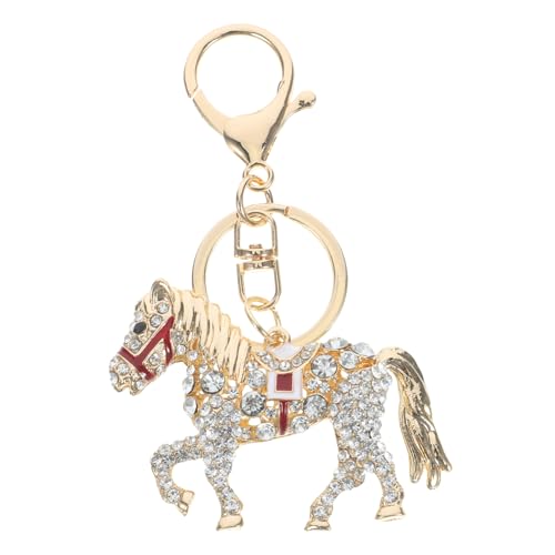 SOLUSTRE Rhinestone Horse Anhänger Kreative Entzückende Schlüsselring Keychain Schlüsselanhänger Geschenk für Teenager- Mädchen Pferd Liebhaber Weihnachtsfeiertagsdekoration (Kaffee) von SOLUSTRE