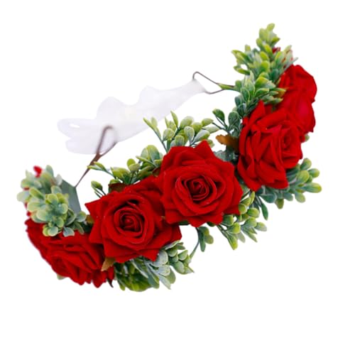 SOLUSTRE 1Stk tanzschuhe Blumenkrone kinder waschbecken blutzuckermessgerät haarschmuck Rosen Stirnband Blütenkopf Kopfbedeckung Strandresort Kranz von SOLUSTRE