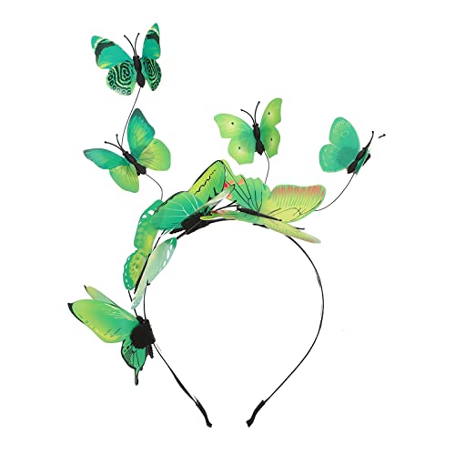 SOLUSTRE 3d-schmetterlings-stirnband Zubehör Für Feenkostüme Schmetterlingskostüm Schmetterlings-haarschmuck Rosa Tiara Für Frauen Fascinator Hut Kopf Haarband Plastik Helm Kleidung Mädchen von SOLUSTRE