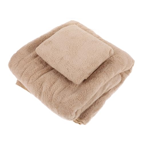 SOLUSTRE Teiliges Mikrofaser Fleece Handtücher Schnell Trocknend Starke Wasseraufnahme Weiches Hautfreundliches Material Praktisch für Bad und Dusche Leicht und Tragbar in Khaki von SOLUSTRE