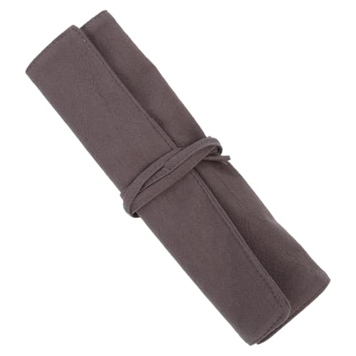 SOLUSTRE Tragbare Bestecktasche aus Verschleißfestem Baumwoll Material Kompakte Küchenutensilien Aufbewahrungstasche für Camping Reisen und Outdoor Besteck Organizer in Dunkelgrau von SOLUSTRE