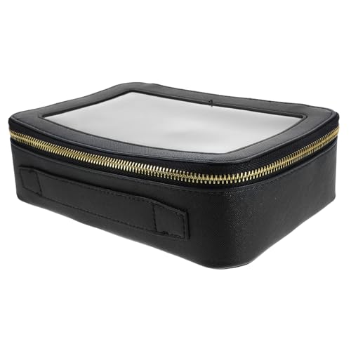 SOLUSTRE Transparente Kosmetiktasche mit Reißverschluss Doppellagig Handlich Wasserabweisend Praktische Reise Kulturbeutel für Frauen für Flugzeug Sicherheitskontrolle und Make Up von SOLUSTRE