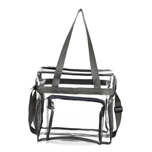 SOLUSTRE Transparente PVC Reisetasche mit Verstellbarem Schultergurt Vielseitige Handtasche für Sportveranstaltungen Konzerte und Alltagsgebrauch Große Kapazität mit Mehreren Fächern von SOLUSTRE
