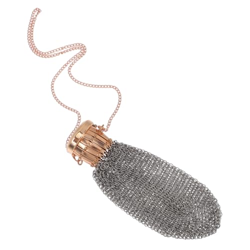 SOLUSTRE Vintage Münzgeldbörse Metallnetz Geldbeutel mit Drehverschluss und Kette Retro Mini Schatztruhe Reise Münzhalter Kompakt Tragbar für Damen und Sammler von SOLUSTRE