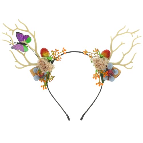 SOLUSTRE Weihnachtszweig-Stirnband Girlanden-Stirnband Geweih-Haarbänder Bezaubernde Haarreifen Kopfschmuck Partyzubehör (Zufälliger Stil) von SOLUSTRE