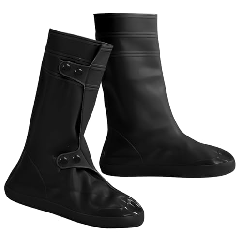 SOLUSTRE rutschfeste Dicke Überschuhe mit Verschleißfester Sohle für Erwachsene wasserdichte Regen und Schneeschutzschuhe Strapazierfähige Schuhüberzieher für Outdoor Aktivitäten von SOLUSTRE