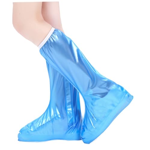 SOLUSTRE wasserdichte Verlängerte Schuhüberzieher mit Reißverschluss und Elastischem rutschfest Robust Tragbar für Herren Damen Outdoor Regen XL von SOLUSTRE