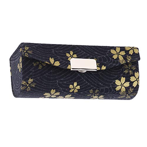 Solustre Lippenstiftetui mit Spiegel Kosmetische Aufbewahrungsbox für Lippenstift aus Seidigem Satin mit Wunderschönem Design für Frauen (Schwarz) von SOLUSTRE