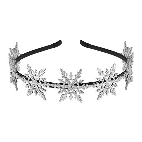 Solustre Schneeflocken Stirnband Schneeflocken Haarschmuck Kopfschmuck Glitzer Silber Haarband Hochzeit Geburtstag Ostern Festival Party Kostüme Zubehör von SOLUSTRE