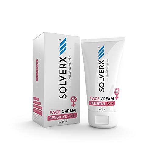SOLVERX Sensitive Skin Gesichtscreme für Frauen – Täglich Feuchtigkeitscreme mit Sheabutter, Hyaluronsäure und Lactobionsäure – Vegan freundlich und Tierversuchsfrei – 50 ml von SOLVERX