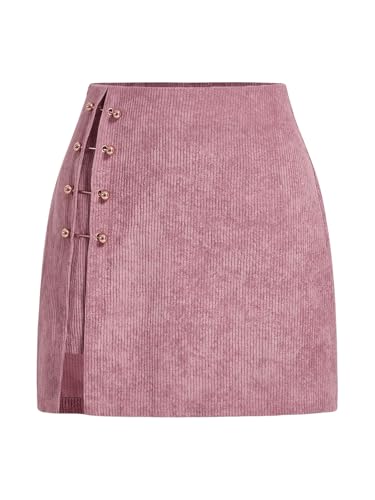SOLY HUX Cordrock Damen Minirock Cord Rock Herbst Winter Rock Kurz Hohe Taille Freizeitrock A Linie Röcke Elegant Partyrock Rosa S SOLY HUX Cordrock Damen Minirock Cord Rock Herbst Winter Rock Kurz Hohe Taille Freizeitrock A Linie Röcke Elegant Partyrock Rosa S von SOLY HUX