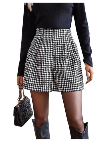 SOLY HUX Damen Shorts Elegant Kurz Hose Breites Bein Freizeitshorts Casual Frühling Sommer Shorts Going Outfit Casualshort Schwarz L von SOLY HUX