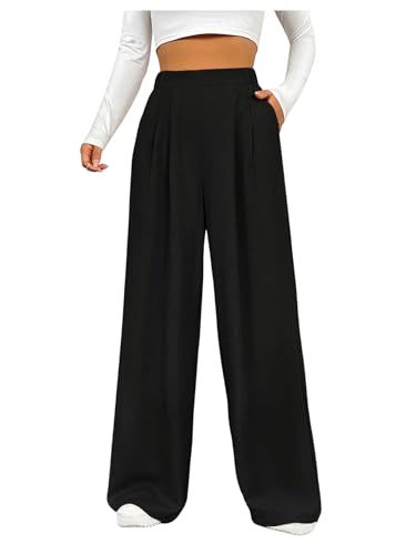 SOLY HUX Damen Hosen Elegant Office Hose Palazzo Hose mit Taschen Anzughose Freizeithosen Herbst Hose mit Elastischem Bund Schwarz XS SOLY HUX Damen Hosen Elegant Office Hose Palazzo Hose mit Taschen Anzughose Freizeithosen Herbst Hose mit Elastischem Bund Schwarz XS von SOLY HUX