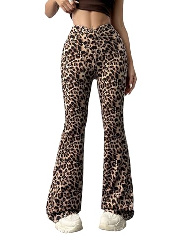 SOLY HUX Damen Hosen Elegant Schlag Leggings Leoparden Flarehose Hohe V Taille Freizeithose Figurbetonte Schlaghose Yogahose Herbst Outfit Leoparden M SOLY HUX Damen Hosen Elegant Schlag Leggings Leoparden Flarehose Hohe V Taille Freizeithose Figurbetonte Schlaghose Yogahose Herbst Outfit Leoparden M von SOLY HUX