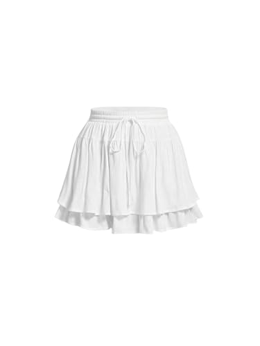 SOLY HUX Damen Kurz Rock Mini Faltenrock Mehrlagig A Linie Skaterrock Sommer Freizeitrock Tennisrock Sommerrock mit Tunnelzug Weiß L SOLY HUX Damen Kurz Rock Mini Faltenrock Mehrlagig A Linie Skaterrock Sommer Freizeitrock Tennisrock Sommerrock mit Tunnelzug Weiß L von SOLY HUX