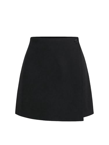 SOLY HUX Damen Rock Elegant Office Casualrock Figurbetonter Rock Bodycon Minirock A Linie Sommer Freizeitrock Kurz Partyrock Festival Outfit Röcke Schwarz XS von SOLY HUX