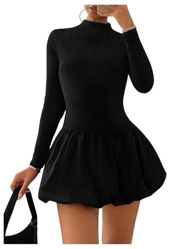 SOLY HUX Figurbetontes Kleid Damen Minikleid Elegant Bleistiftkleid A Linie mit Blumensaum Slim Kurzkleid Partykleid Tanzkleid Langarm Kleider Schwarz L SOLY HUX Figurbetontes Kleid Damen Minikleid Elegant Bleistiftkleid A Linie mit Blumensaum Slim Kurzkleid Partykleid Tanzkleid Langarm Kleider Schwarz L von SOLY HUX