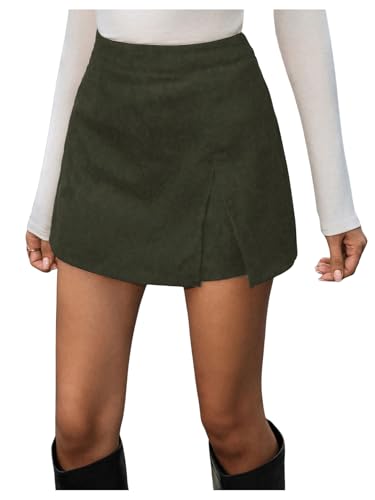 SOLY HUX Hosenrock Damen Kurze Hose Shorts Hohe Taille Sommershort Elegant Röcke Freizeitrock Hosenrock mit Schlitz Skort Grün L SOLY HUX Hosenrock Damen Kurze Hose Shorts Hohe Taille Sommershort Elegant Röcke Freizeitrock Hosenrock mit Schlitz Skort Grün L von SOLY HUX