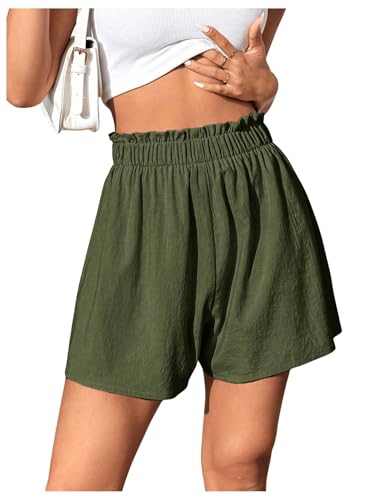 SOLY HUX Shorts Damen Elegant Bermuda Short Leicht Casualshort Breite Bein Hotpants Sommershort Freizeitshort Armeegrün XL SOLY HUX Shorts Damen Elegant Bermuda Short Leicht Casualshort Breite Bein Hotpants Sommershort Freizeitshort Armeegrün XL von SOLY HUX