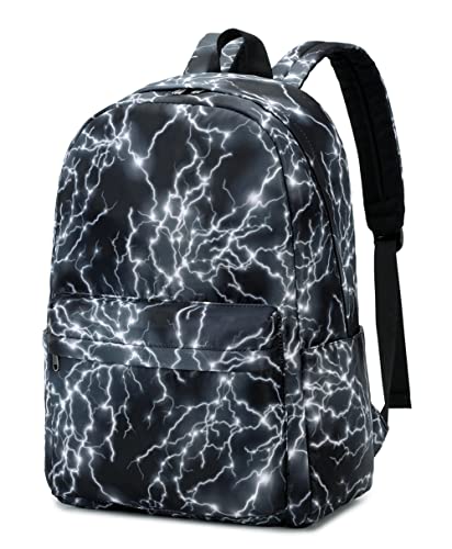 Jungen Schultasche Teenager Schulrucksack Jugendliche Rucksack Schule Daypacks Kinder Groß Schulranzen Wasserdicht (2-Schwarz) von SOMBLG